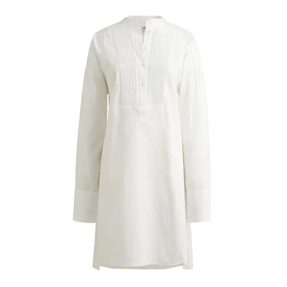NWT Thomas Mason for J.Crew Tunic in White Pleated Tuxedo Shirt Dress M